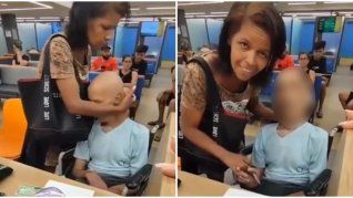 Érika de Souza Vieira Nunes junto a su tío en el banco de Brasil. Érika de Souza Vieira Nunes junto a su tío en el banco de Brasil.