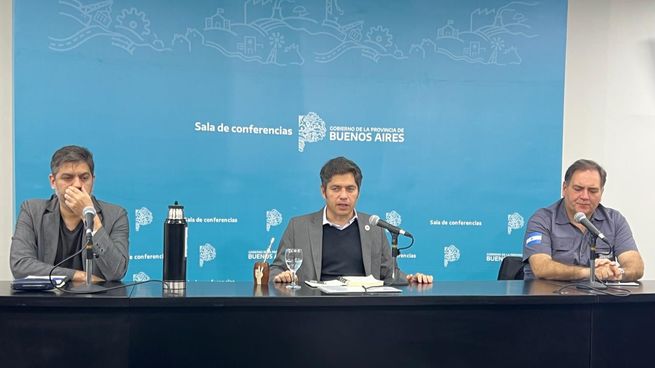 Carlos Bianco, Axel Kicillof y Javier Alonso.