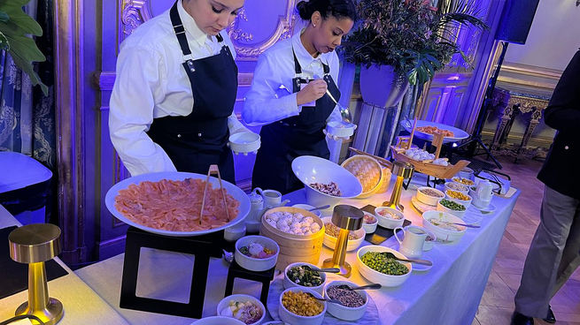 El menú estuvo a cargo de Blue Catering, marca de Grupo L.