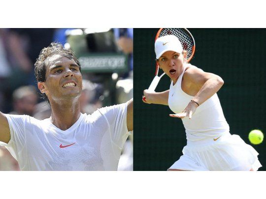 Nadal y Halep, por caminos separados en Londres (Fotos: agencias y sitio oficial del torneo).