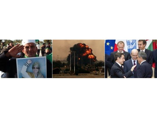 Francia, EEUU y Gran Bretaña lanzaron una embestida militar contra el régimen libio. Gadafi amenazó con atacar el Mediterráneo