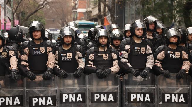 La policía reprimió a manifestantes que protestaban contra la ley Bases.