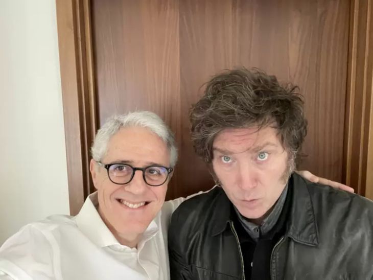 Javier Milei junto a Alberto Ades. Javier Milei junto a Alberto Ades.
