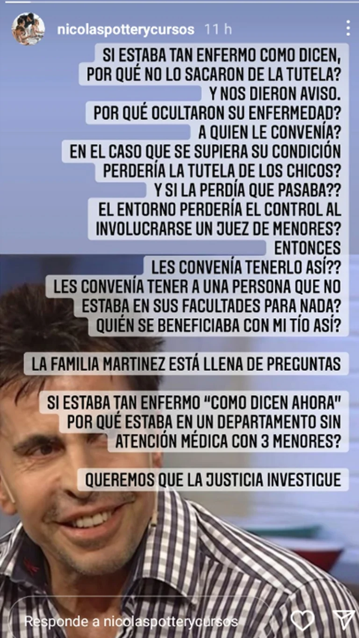 The family of Gustavo Martínez would denounce the children of Ricardo Fort