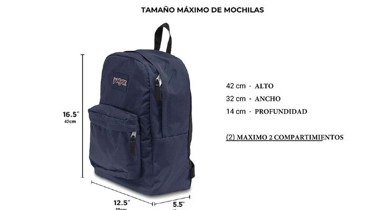 The maximum size of backpacks to enter Taylor Swift recitals. The maximum size of backpacks to enter Taylor Swift recitals.