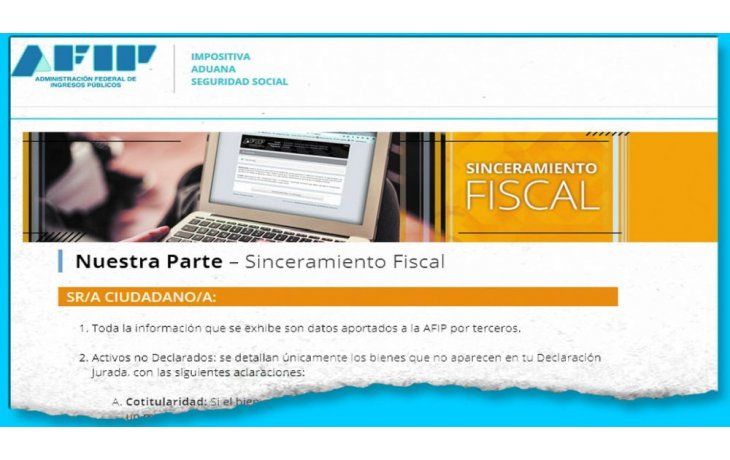 ámbito.com | invitación.  El mensaje de la AFIP hace remitir a la página del organismo para que el contribuyente sepa qué sospecha.