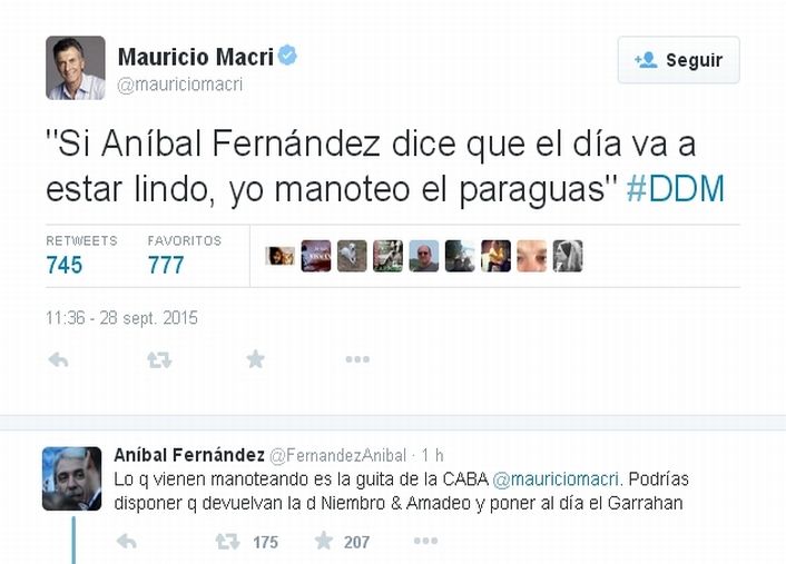 Aníbal Fernández y Mauricio Macri se cruzaron fuerte en Twitter.