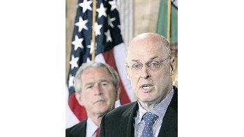El presidente George W. Bush y Henry Paulson, ayer, en elacto de asunción del nuevo funcionario, de buena relacióncon los mercados.