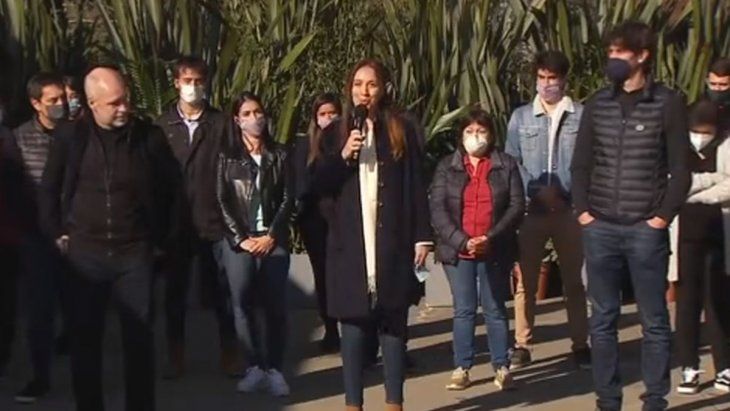 El lanzamiento de la exgobernadora María Eugenia Vidal, acompañada por Horacio Rodríguez Larreta.