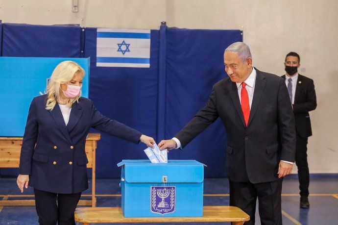 Prime Minister Benjamin Netanyahu voted in Jerusalem.