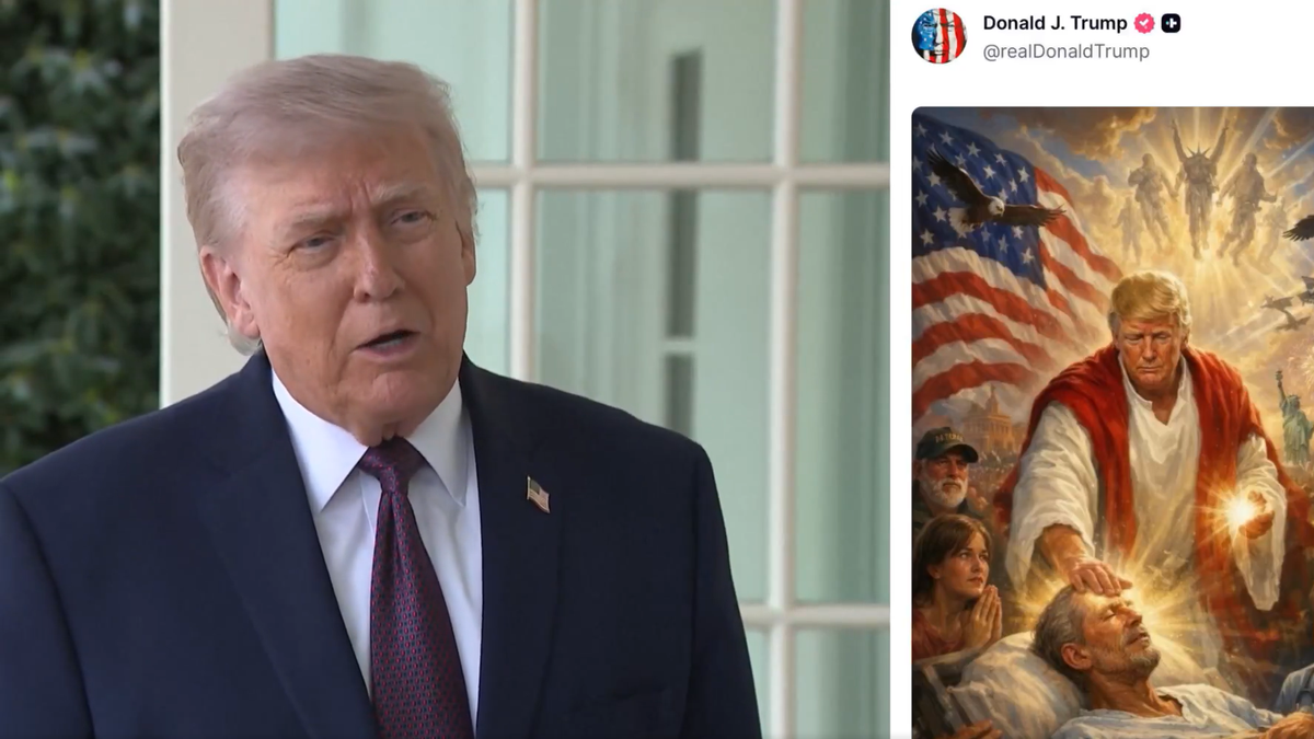 Donald Trump publicó una imagen que lo muestra como Jesús y dijo que en realidad era un retrato suyo como 