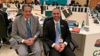 Miguel Pesce y Martín Guzmán en la ministerial del G20 en Riad, en febrero de 2020.