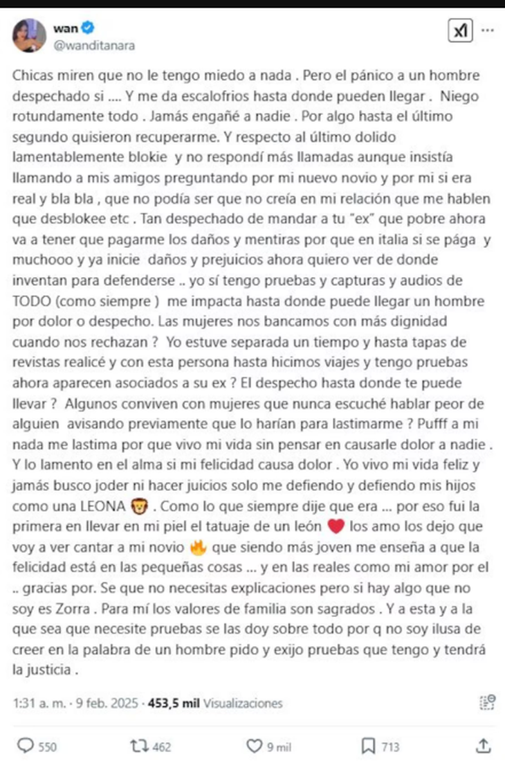 Wanda Nara sent a strong message to China Suárez and Mauro Icardi: “I’m not afraid of anything”