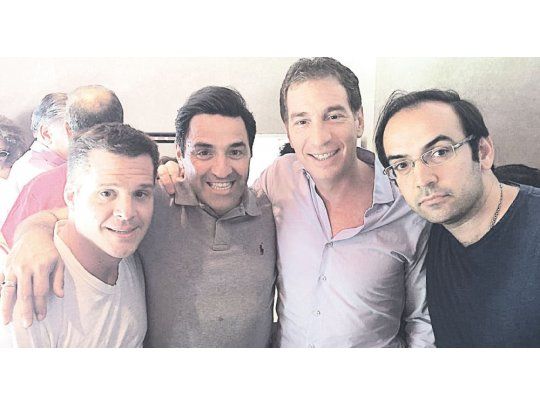 Monumental. Agustín Forchieri, Mariano Iudica, Diego Santilli y Francisco Quintana (el único que festejó).