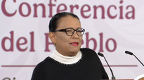 Rosa Icela Rodríguez habla en una nueva Mañanera del Pueblo.