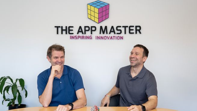 Los emprendedores Matías Hilaire y Marcelo De Luca, fundadores de The App Master.