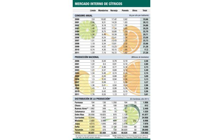 ámbito.com | Los cítricos pierden el jugo