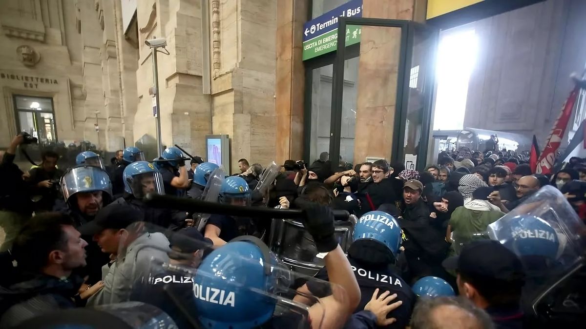 Protests in Italy over Israel’s attacks in Gaza were repressed by the local police