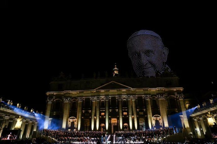 Thousands of people enjoyed a concert and a drone show on the eve.  