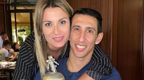Jorgelina Cardoso junto a Ángel Di María.