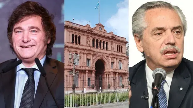 Javier Milei, el presidente electo, y Alberto Fernández, el mandatario saliente.