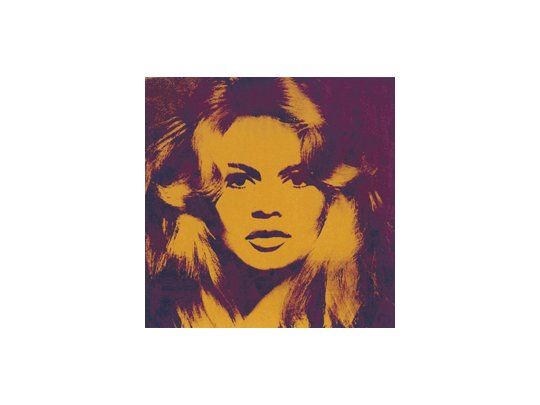 Retrato de Brigitte Bardot pintado por Andy Warhol, una de las obras más valiosas de la colección de Gunter Sachs que se subasta en Londres entre hoy y mañana.