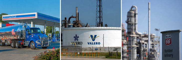Marathon Petroleum, Valero Energy y Phillips 66 estuvieron entre las principales beneficiadas por la expansión de los márgenes de refinación.