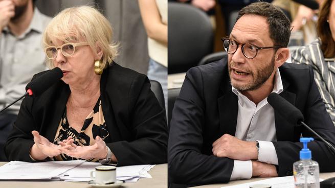 Silvana Giudici (PRO) y Maximiliano Ferraro (Coalición Cívica) durante el plenario de este miércoles.