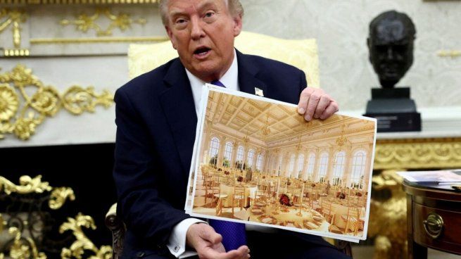 Donald Trump expuso este martes detalles nunca antes vistos sobre el salón de eventos fortificado que se edifica bajo la Casa Blanca.