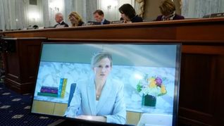 Antigone Davis durante la exposición en el Senado.&nbsp;
