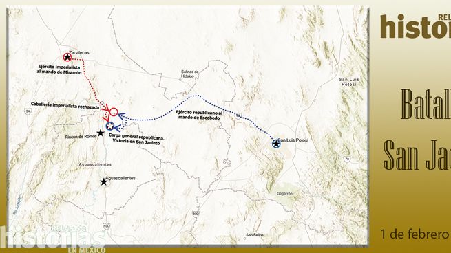 En el marco de la Segunda intervención francesa en México en 1867, las tropas republicanas vencen a las tropas imperialistas, en la Batalla de San Jacinto en Aguascalientes.