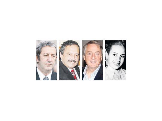 Julio Cobos, Ricardo Alfonsín, Néstor Kirchner, Eva Duarte