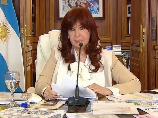 Cristina Fernández de Kirchner durante su descargo por la causa Vialidad.