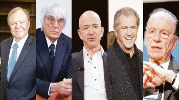 Harold Hamm,&nbsp;Bernie Ecclestone,&nbsp;Jeff Bezos,&nbsp;Mel Gibson y&nbsp;Rupert Murdoch.