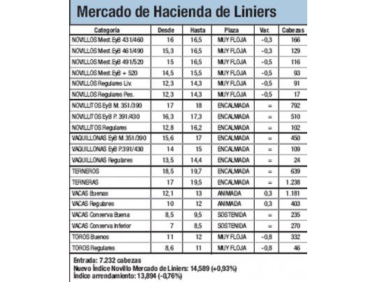 Mercado de Liniers: novillo subió 0,9%