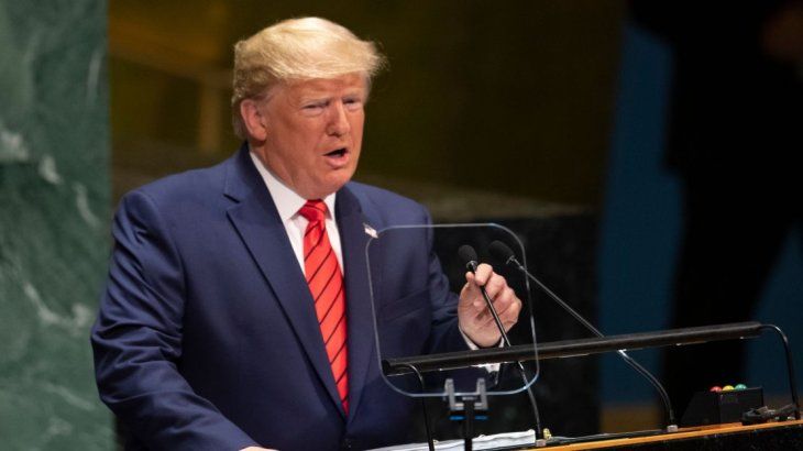 Donald Trump en la apertura de sesiones de la 74° Asamblea General de la ONU.