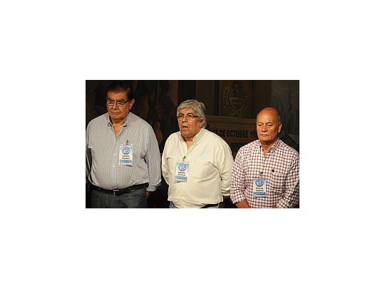 Guillermo Pereyra, Hugo Moyano y Gerónimo Momo Venegas