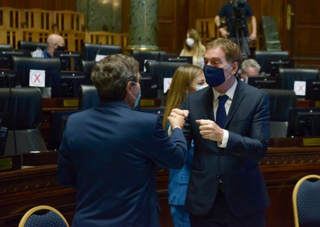 El ministro de Salud porteño, Fernán Quirós, y el vicejefe de Gobierno, Diego Santilli 