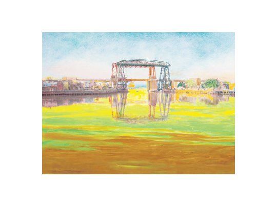 “Utopía del Bicentenario. Coloración del Riachuelo. 1810-2010. 200 años de contaminación. Cuenca Matanza Riachuelo”, de Nicolás García Uriburu.