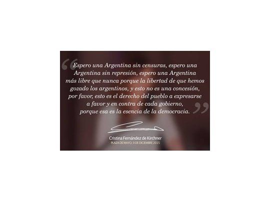 Discurso publicado en el Facebook de la exmandataria