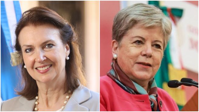Las cancilleres de Argentina y México, Diana Mondino y Alicia Bárcena.