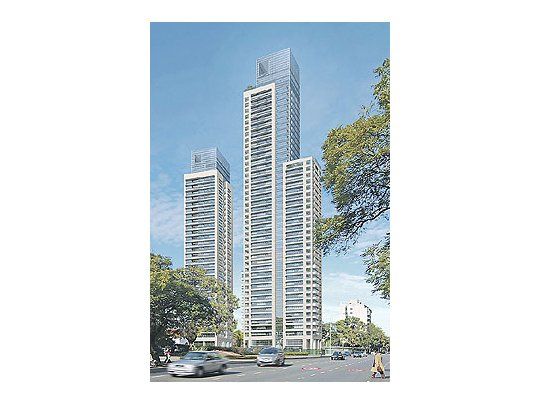 La maquetadel edificio LeParc FigueroaAlcortaanticipa otrosde losemprendimientosdelujo. Esteproyecto estáen el inicio desu construcción.