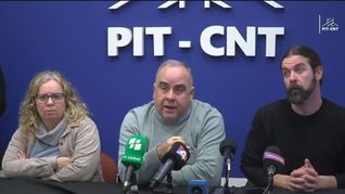 Joselo López durante la conferencia de prensa previa al paro nacional de este martes.