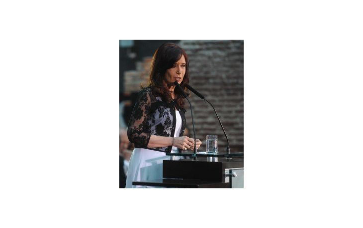 Cristina de Kirchner durante el acto por el día de la democracia en el Museo del Bicentenario.