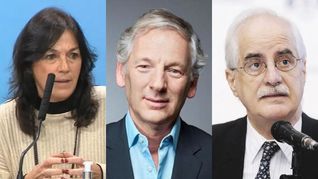 La secretaria Legal y Técnica, Vilma Ibarra, el periodista Marcelo Longobardi y el ministro de Defensa, Jorge Taiana.&nbsp;