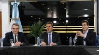 Agustín Rossi, Sergio Massa y Eduardo Wado de Pedro.
