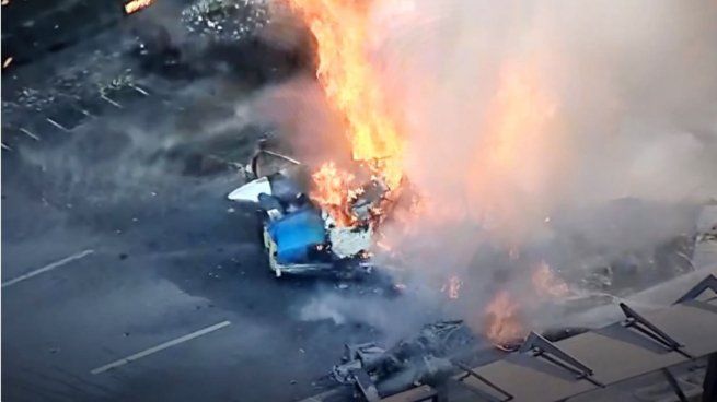 Un avión cayó en plena avenida de San Pablo.&nbsp;