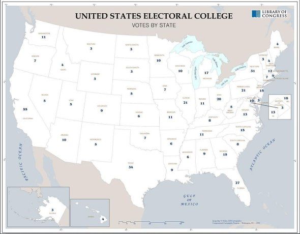 Los siete Estados bisagra rejuntan entre 5 y 21 electores.