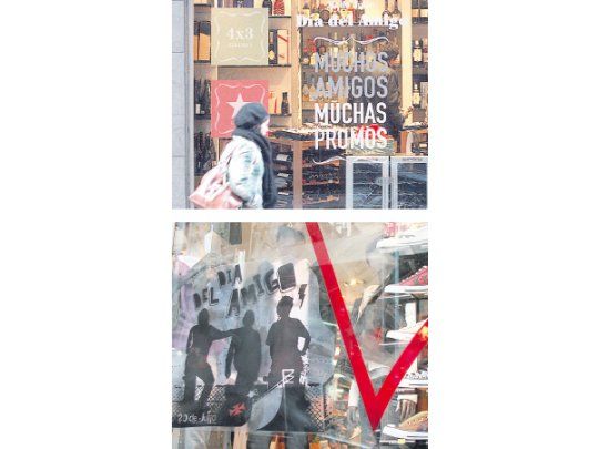 Los comercios buscan sacar provecho del Día del Amigo. Por eso lanzaron promociones y adornaron los escaparates para atraer a los clientes.