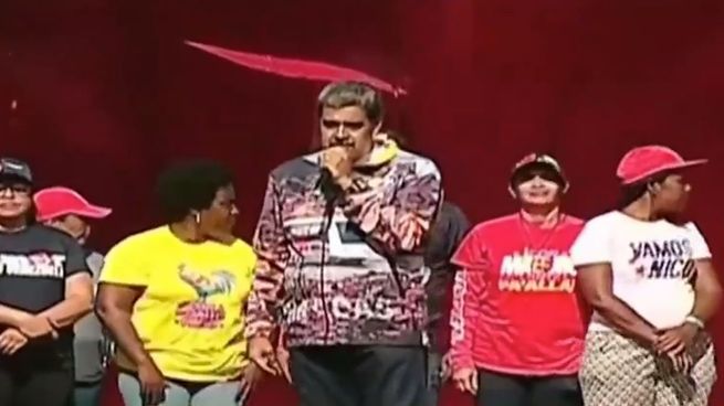 El momento en que Nicolás Maduro arremetió contra Javier Milei en un acto de campaña en Venezuela. 